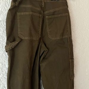 Wide leg high rise carpenter pants